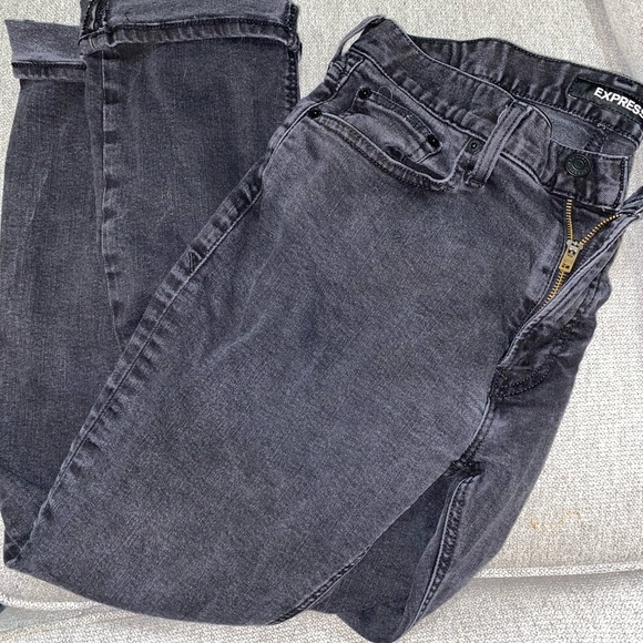 🔥 Express Black Denim Slim Jeans Men 32W x 30L - Picture 6 of 7